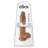 Фалоімітатор темний з мошонкою King Cock (25,4 см)