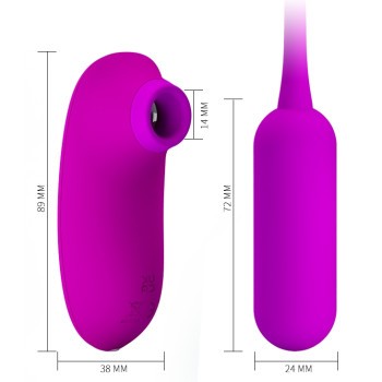 Комплект з віброяйця та вакуумного стимулятора Pretty Love CURUPIRA Multifunctional 2 in 1, BI-014872W
