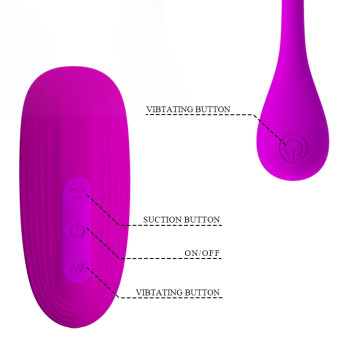 Комплект з віброяйця та вакуумного стимулятора Pretty Love CURUPIRA Multifunctional 2 in 1, BI-014872W