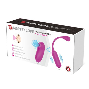 Комплект з віброяйця та вакуумного стимулятора Pretty Love CURUPIRA Multifunctional 2 in 1, BI-014872W