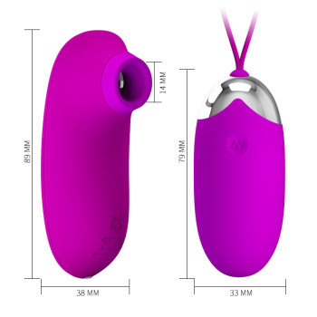 Комплект з віброяйця та вакуумного стимулятора Pretty Love ORTHUS Multifunctional 2 in 1, BI-014901W