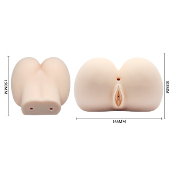 Мастурбатор двома входами та вібрацією GRACES Vibrating Pleasure Ass&Vagina, BM-009141