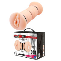 Мастурбатор-вагіна з двома входами та вібрацією CRAZY BULL - EMMA Double Vagina, BM-009148ZH
