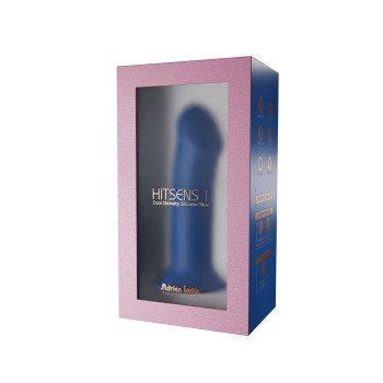Двухслойный дилдо Adrien Lastic Hitsens 1 Blue, подходит для страпона, диаметр 4,5 см, длина 17,7 см
