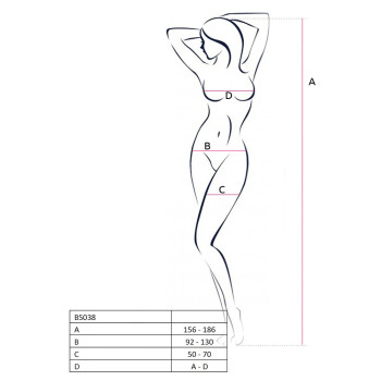 Бодістокінг Passion BS038 white, комбінезон, імітація панчіх і пояса