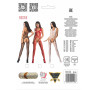 Бодистокинг Passion BS059 red, комбинезон, имитация чулок