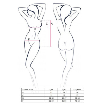 Боди монокини Passion ADARA BODY XXL/XXXL, red