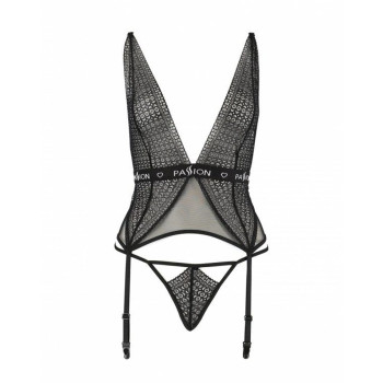 Полупрозрачный корсет Passion Exclusive MIRAJANE CORSET XXL/XXXL, black