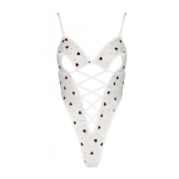 Эротическое боди с рисунком Passion LOVELIA BODY S/M, white