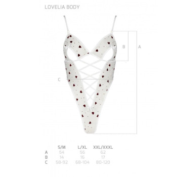 Эротическое боди с рисунком Passion LOVELIA BODY S/M, white