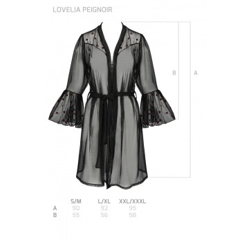 Воздушный пеньюар Passion LOVELIA PEIGNOIR XXL/XXXL, black