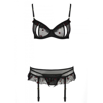 Сексуальный комплект с поясом для чулок Passion LOVELIA SET L/XL, black