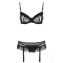 Сексуальный комплект с поясом для чулок Passion LOVELIA SET L/XL, black