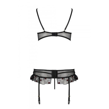 Сексуальный комплект с поясом для чулок Passion LOVELIA SET L/XL, black