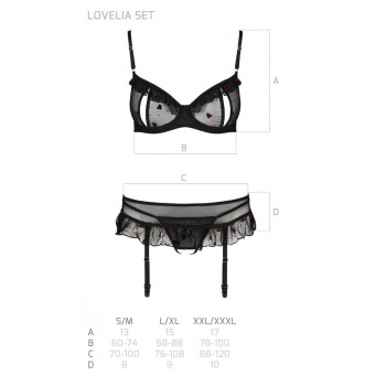 Сексуальный комплект с поясом для чулок Passion LOVELIA SET L/XL, black