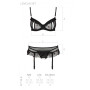 Сексуальный комплект с поясом для чулок Passion LOVELIA SET L/XL, black