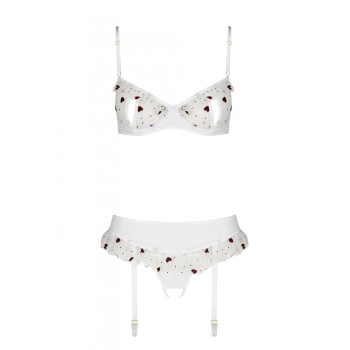 Сексуальный комплект с поясом для чулок Passion LOVELIA SET XXL/XXXL, white