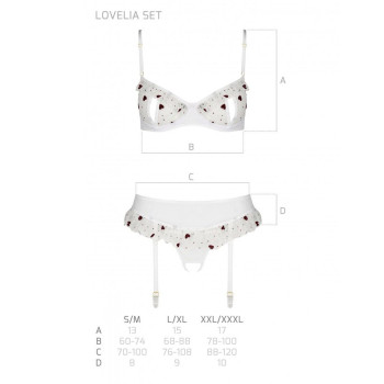 Сексуальный комплект с поясом для чулок Passion LOVELIA SET XXL/XXXL, white