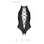 Боди из эко-кожи с имитацией шнуровки и открытым доступом Passion NANCY BODY S/M, black