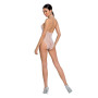 Бодистокинг в крупную сетку Passion BS087 white, открытая спина, халтер, с доступом