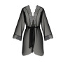 Пеньюар Passion AMBERLY PEIGNOIR 6XL/7XL, black, ажурные декольте и манжеты, широкие рукава