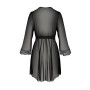 Пеньюар Passion AMBERLY PEIGNOIR 6XL/7XL, black, ажурные декольте и манжеты, широкие рукава
