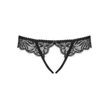 Мереживні танга з доступом Obsessive Contica crothchles thong S/M, чорні