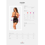 Напівпрозора сорочка з відкритими грудьми Obsessive Lacrisia chemise XS/S, чорна, з чокером