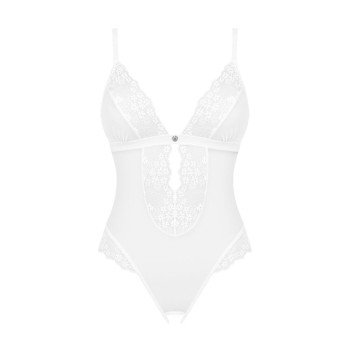 Еротичне напівпрозоре боді Obsessive Heavenlly crotchless teddy XS/S, з доступом