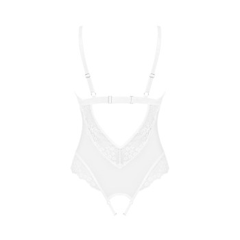 Еротичне напівпрозоре боді Obsessive Heavenlly crotchless teddy XS/S, з доступом
