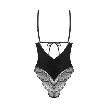 Тедді Obsessive Lobellis teddy, M/L, чорне, ліф з м’якою чашкою, відкрита спина, низ-стрінги