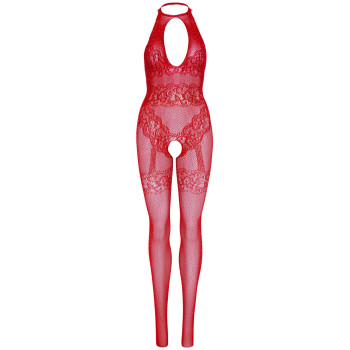 Бодістокінг Leg Avenue Rhinestone Lace and Net, One Size, червоний, зі стразами, відкритий доступ