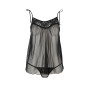 Сорочка прозрачная беби-долл Passion MELANIA CHEMISE L/XL, black, трусики, на тонких бретелях