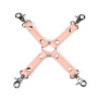 Хрестовина для фіксації Liebe Seele Dark Candy Pink Hogtie, з кільцем, 4 карабіни