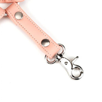 Хрестовина для фіксації Liebe Seele Dark Candy Pink Hogtie, з кільцем, 4 карабіни