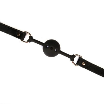Повітропроникний кляп Liebe Seele Boudoir Amor Ball Gag Black, силіконова кулька, діаметр 4,3 см