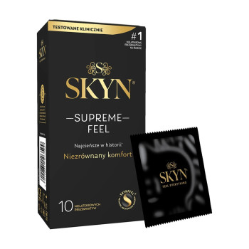 Ультратонкі безлатексні презервативи SKYN Supreme Feel 10 шт, 0,035 мм, природна текстура шкіри