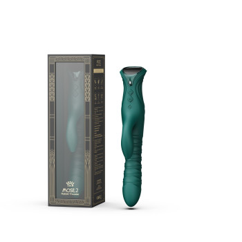 Смарт пульсатор-кролик з вібрацією Zalo Mose 2 Turquoise Green, підігрів до 42 °C, кристал Swarovski