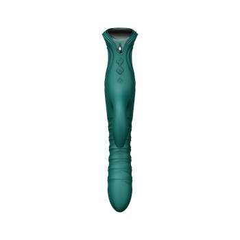 Смарт пульсатор-кролик з вібрацією Zalo Mose 2 Turquoise Green, підігрів до 42 °C, кристал Swarovski