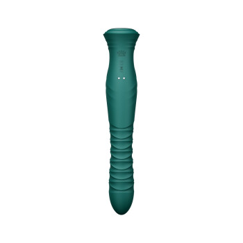 Смарт пульсатор-кролик з вібрацією Zalo Mose 2 Turquoise Green, підігрів до 42 °C, кристал Swarovski