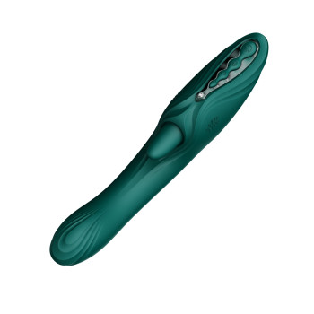 Смарт-вибратор Zalo Ares Turquoise Green, подогрев, 3 мотора, язычок для клитора, стимуляция точки G