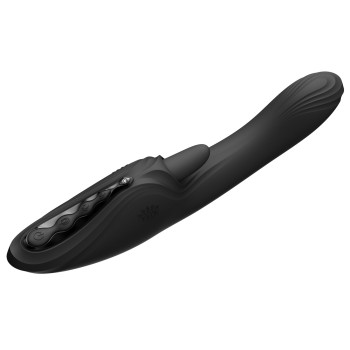 Смарт-вибратор Zalo Ares Obsidian Black, подогрев, 3 мотора, язычок для клитора, стимуляция точки G
