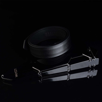 Регульована шльопалка LOCKINK Adjustable Slapper for Impact Play, чорна, натуральна шкіра