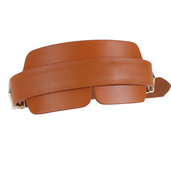 Маска на очі LOCKINK Blindfold Kit, коричнева, натуральна шкіра, регульований обсяг