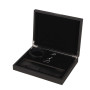 Маска на очі LOCKINK Blindfold Kit, чорна, натуральна шкіра, регульований обсяг