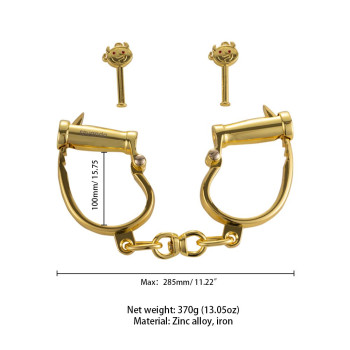 Наручники LOCKINK Love-slave Handcuffs, золотисті, металеві, у формі стремен
