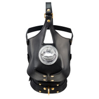 Маска-сбруя для минета с поводком LOCKINK SEVANDA Blowjob Head Muzzle with Leash, черная