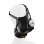 Маска-збруя для мінету з повідцем LOCKINK SEVANDA Blowjob Head Muzzle with Leash, чорна