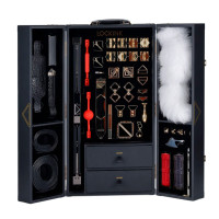 БДСМ-набор LOCKINK All-in-1 BDSM Play Kit, черный, кожа с тиснением, предметы для бондажа, шибари, ваксплея