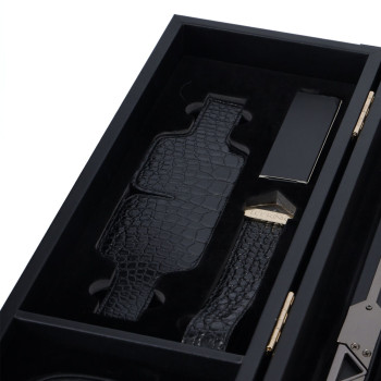 БДСМ-набір LOCKINK All-in-1 BDSM Play Kit, чорний, шкіра з тисненням, предмети для бондажу, шибарі, ваксплею